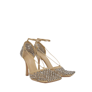 Sparkle Stretch Crystal-Embellished Mesh and Leather Sandals-BOTTEGA VENETA-JOHN JULIA