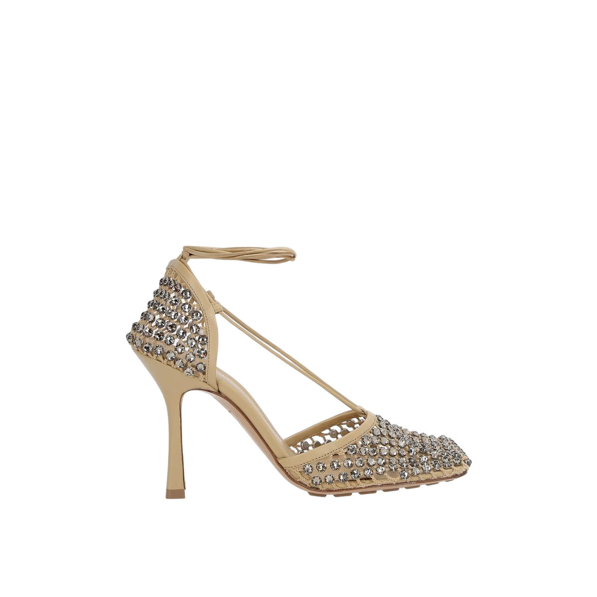 Sparkle Stretch Crystal-Embellished Mesh and Leather Sandals-BOTTEGA VENETA-JOHN JULIA