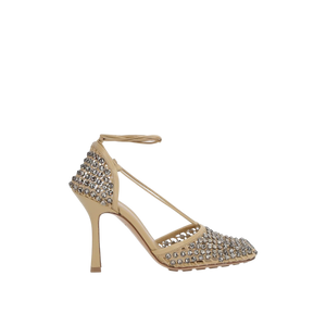 Sparkle Stretch Crystal-Embellished Mesh and Leather Sandals-BOTTEGA VENETA-JOHN JULIA