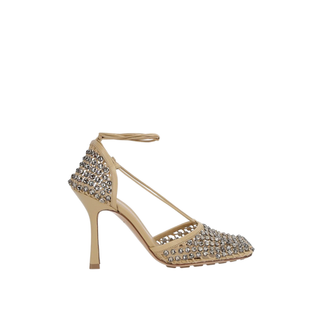 Sparkle Stretch Crystal-Embellished Mesh and Leather Sandals-BOTTEGA VENETA-JOHN JULIA