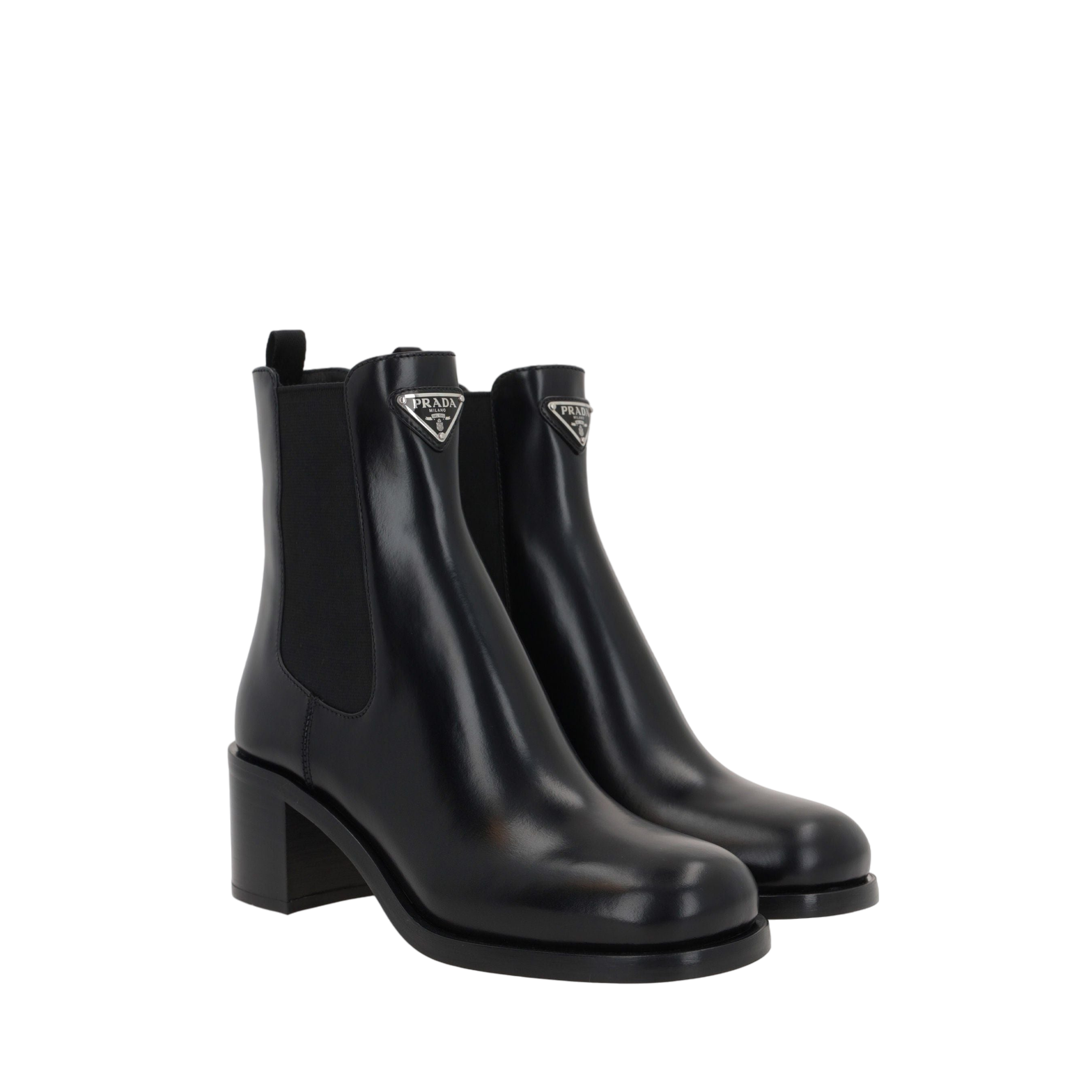 Spazzolato Leather Ankle Boots-PRADA-JOHN JULIA