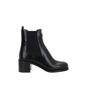 Spazzolato Leather Ankle Boots-PRADA-JOHN JULIA