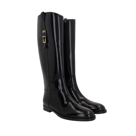 SR Nora Brushed Leather Boots-SERGIO ROSSI-JOHN JULIA