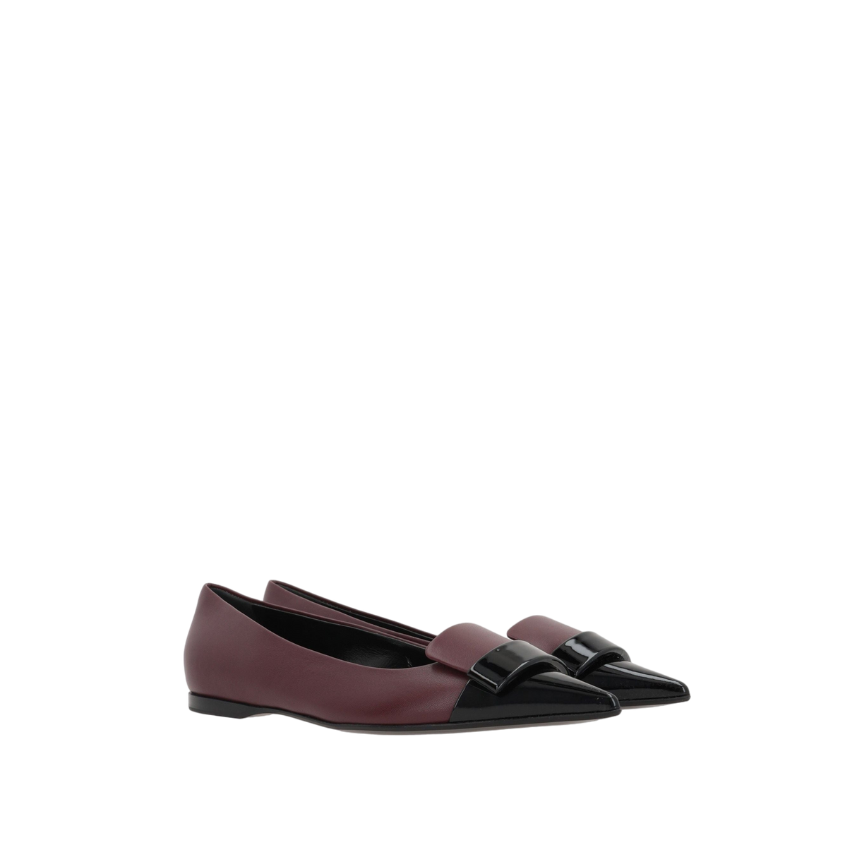 SR1 Nappa and Patent Leather Ballerinas-SERGIO ROSSI-JOHN JULIA