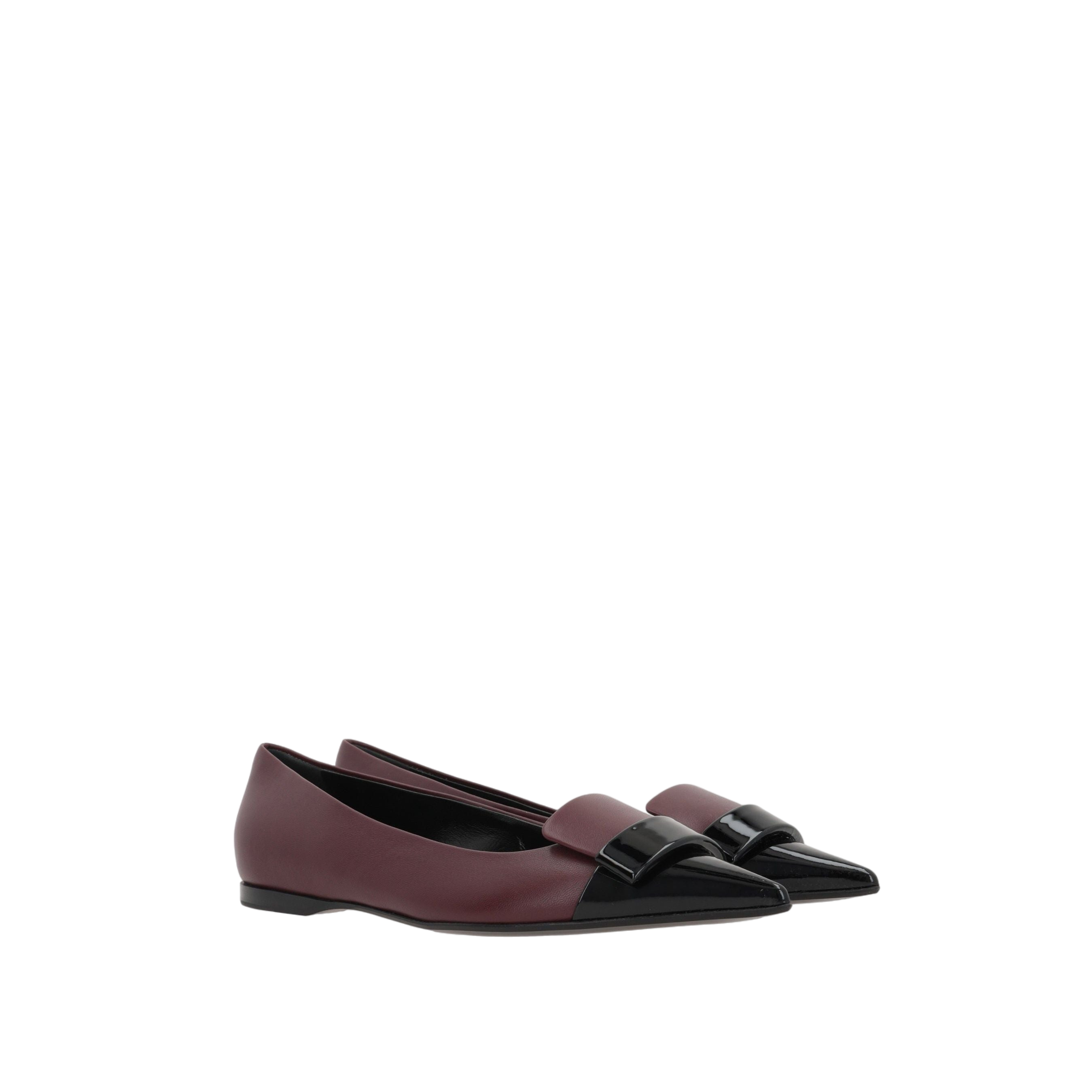 SR1 Nappa and Patent Leather Ballerinas-SERGIO ROSSI-JOHN JULIA