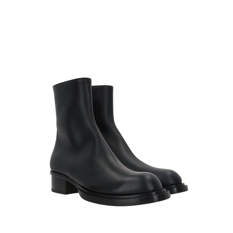 Stack Smooth Leather Cuban Boots-ALEXANDER MCQUEEN-JOHN JULIA