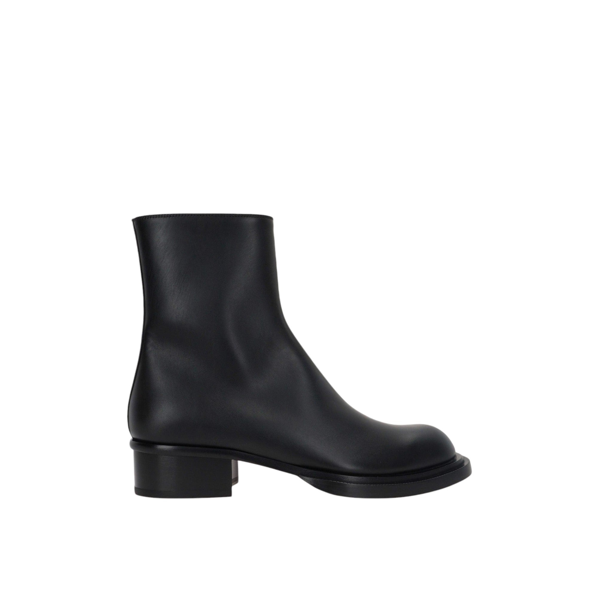 Stack Smooth Leather Cuban Boots-ALEXANDER MCQUEEN-JOHN JULIA