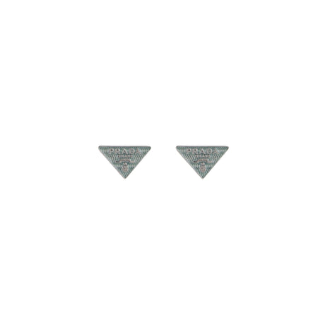 Sterling Silver Triangle Earrings-PRADA-JOHN JULIA