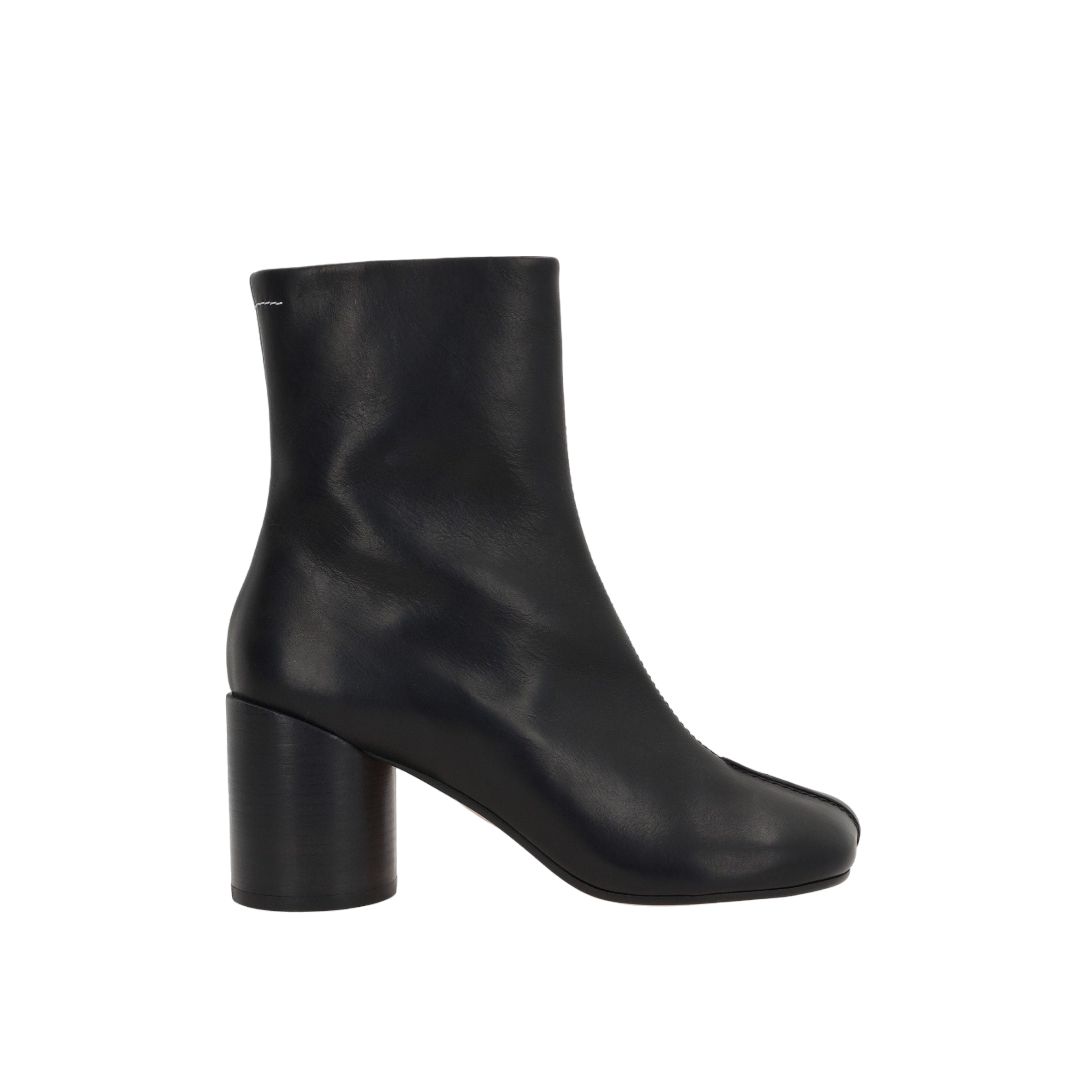 Stitch-Out Leather Ankle Boots-MM6-JOHN JULIA