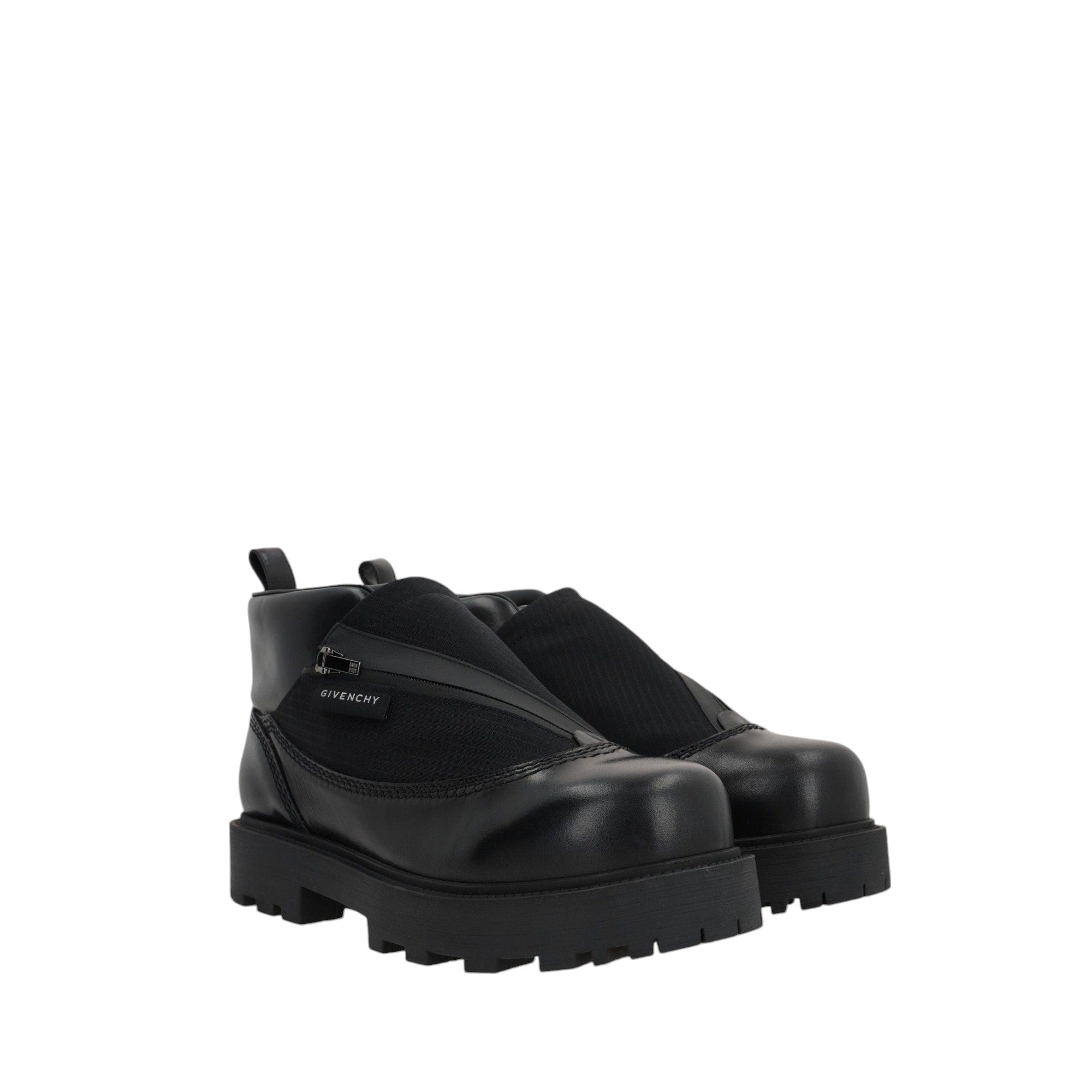 Storm Leather Nylon Ankle Boots-GIVENCHY-JOHN JULIA