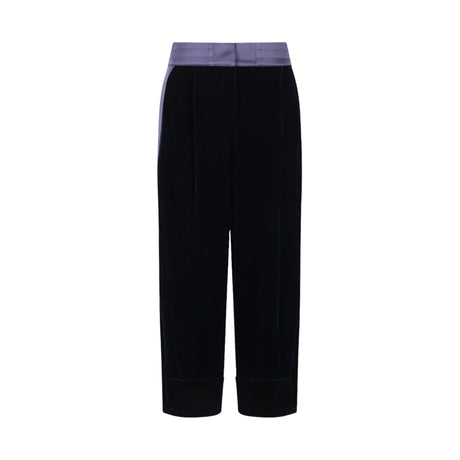 Straight-Leg Velvet Trousers-GIORGIO ARMANI-JOHN JULIA