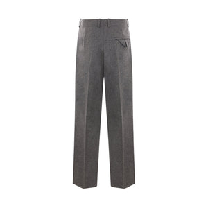 Straight-leg Flannel Trousers-BOTTEGA VENETA-JOHN JULIA