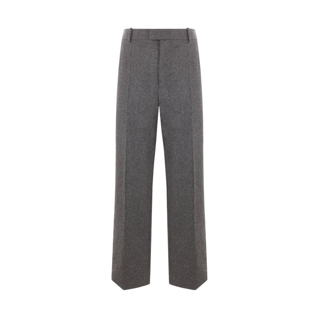 Straight-leg Flannel Trousers-BOTTEGA VENETA-JOHN JULIA