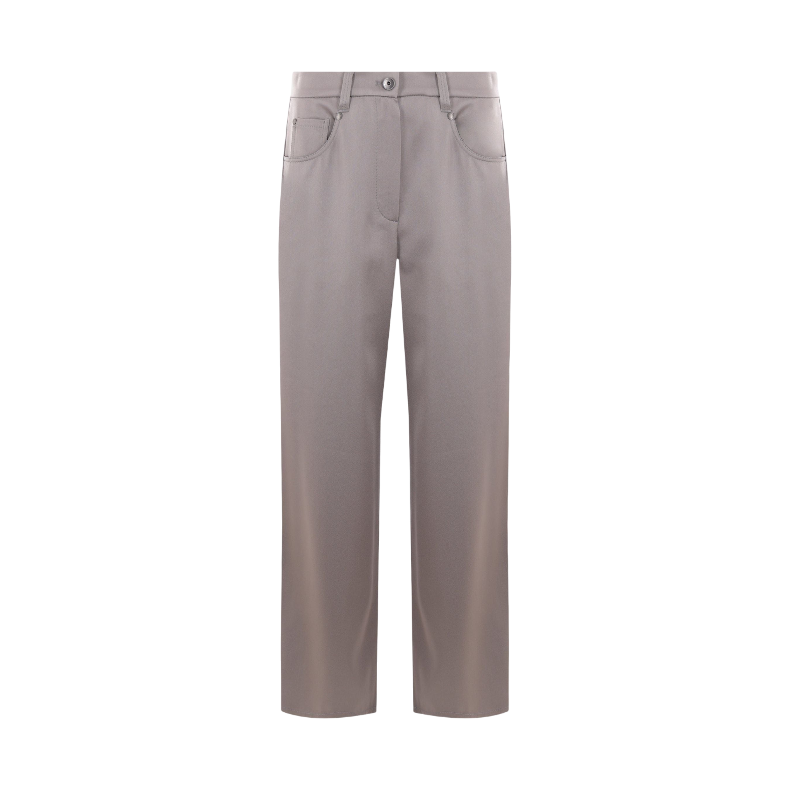 Straight-leg Satin Cady Trousers-BRUNELLO CUCINELLI-JOHN JULIA