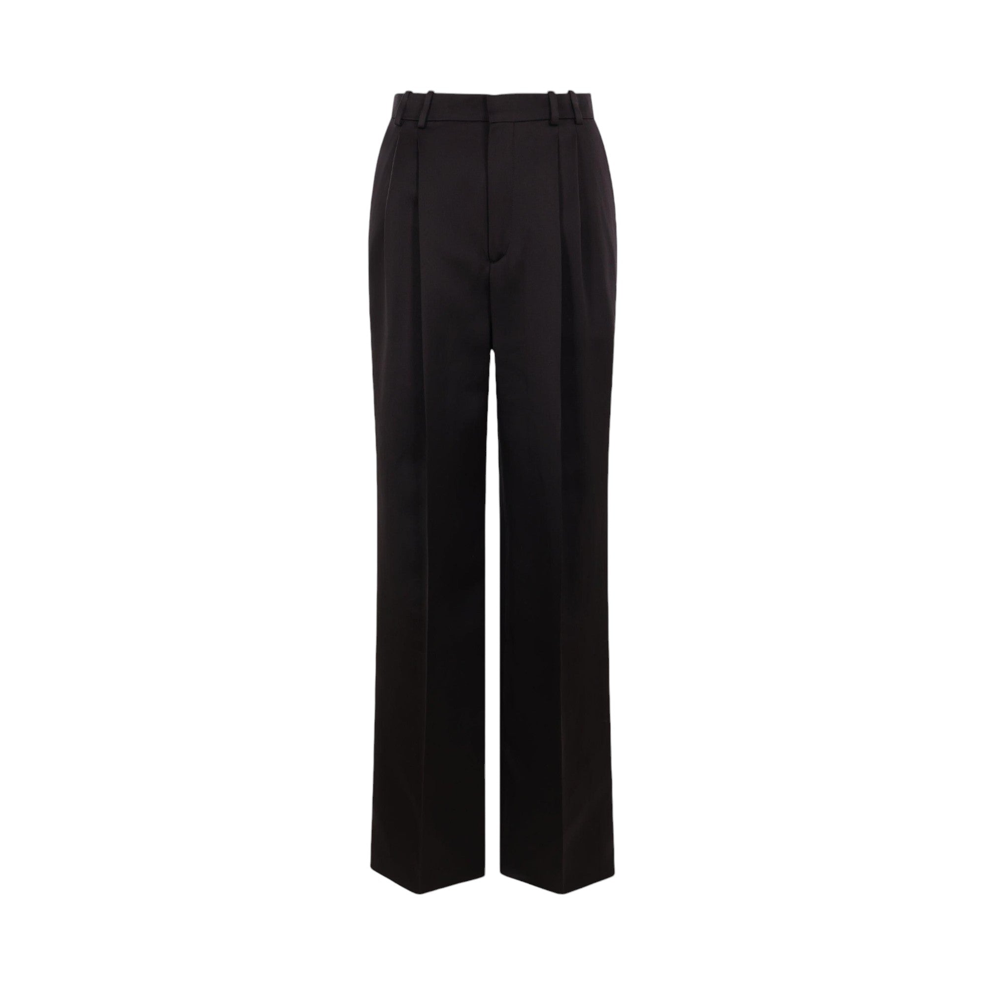 Straight-leg Silk Satin Trousers-SAINT LAURENT-JOHN JULIA