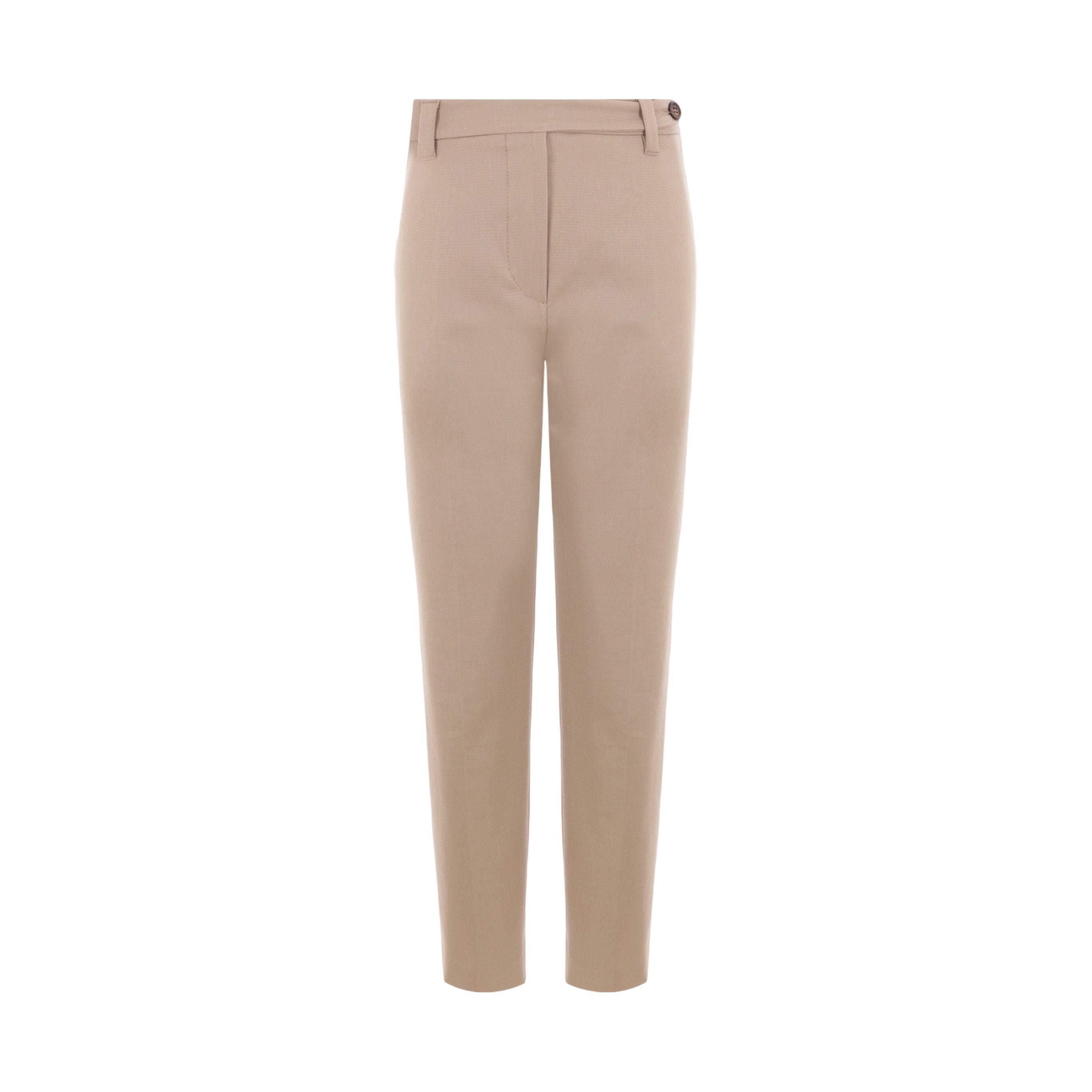 Stretch Cotton Cigarette Trousers-BRUNELLO CUCINELLI-JOHN JULIA