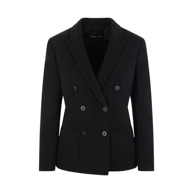 Stretch Double-Sided Wool Jacket-GIORGIO ARMANI-JOHN JULIA