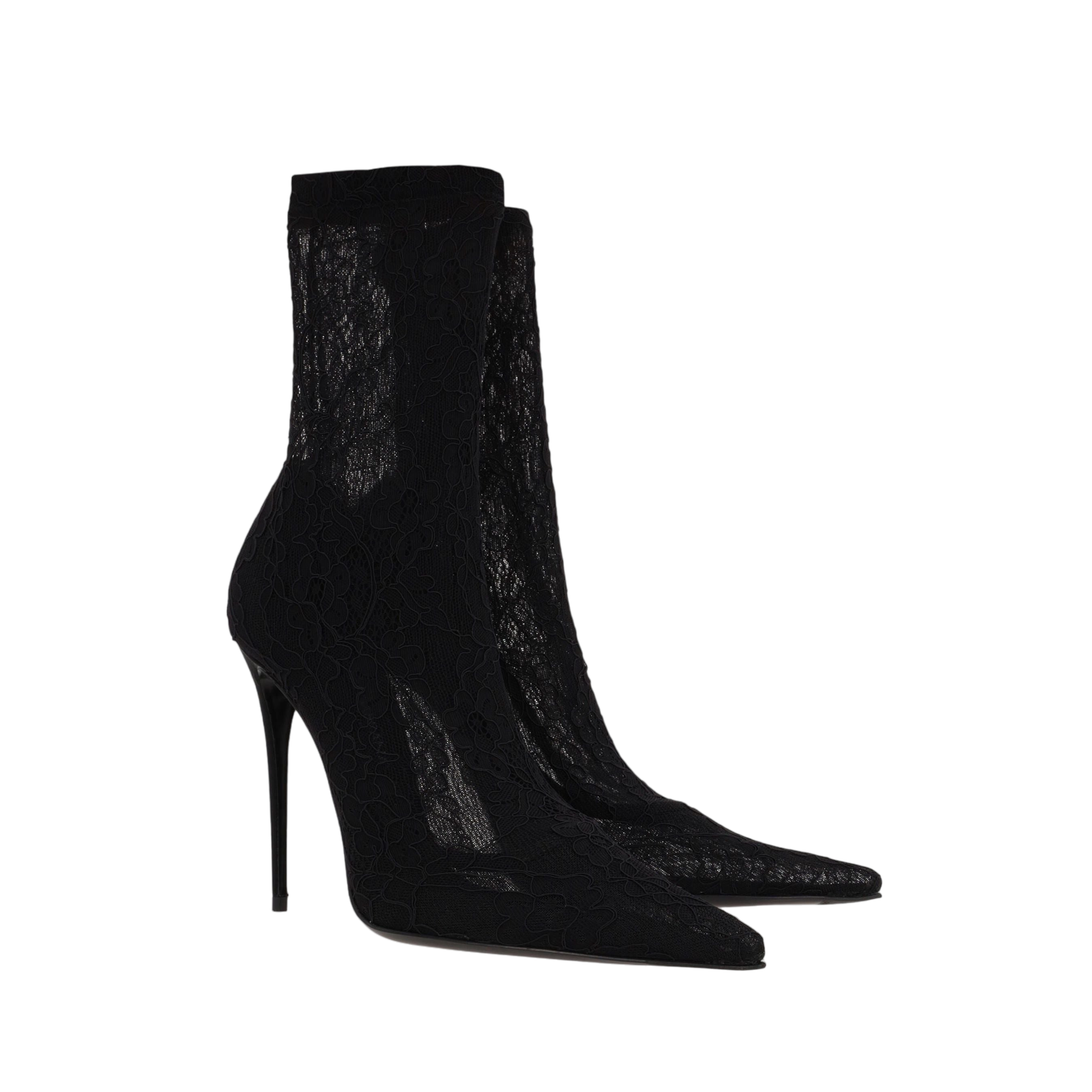 Stretch Lace Ankle Boots-DOLCE & GABBANA-JOHN JULIA