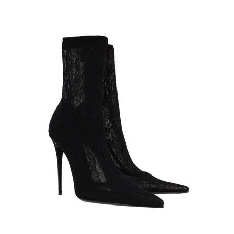 Stretch Lace Ankle Boots-DOLCE & GABBANA-JOHN JULIA