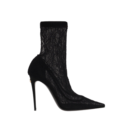 Stretch Lace Ankle Boots-DOLCE & GABBANA-JOHN JULIA