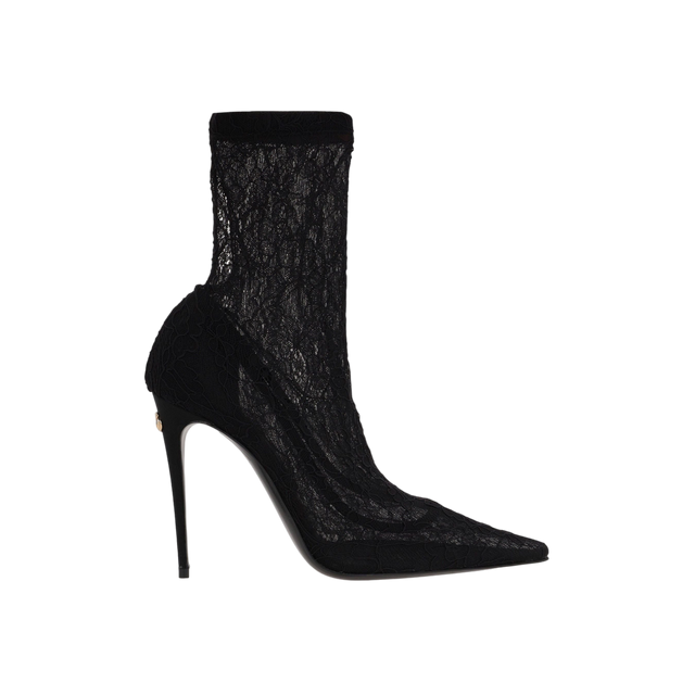 Stretch Lace Ankle Boots-DOLCE&GABBANA-JOHN JULIA