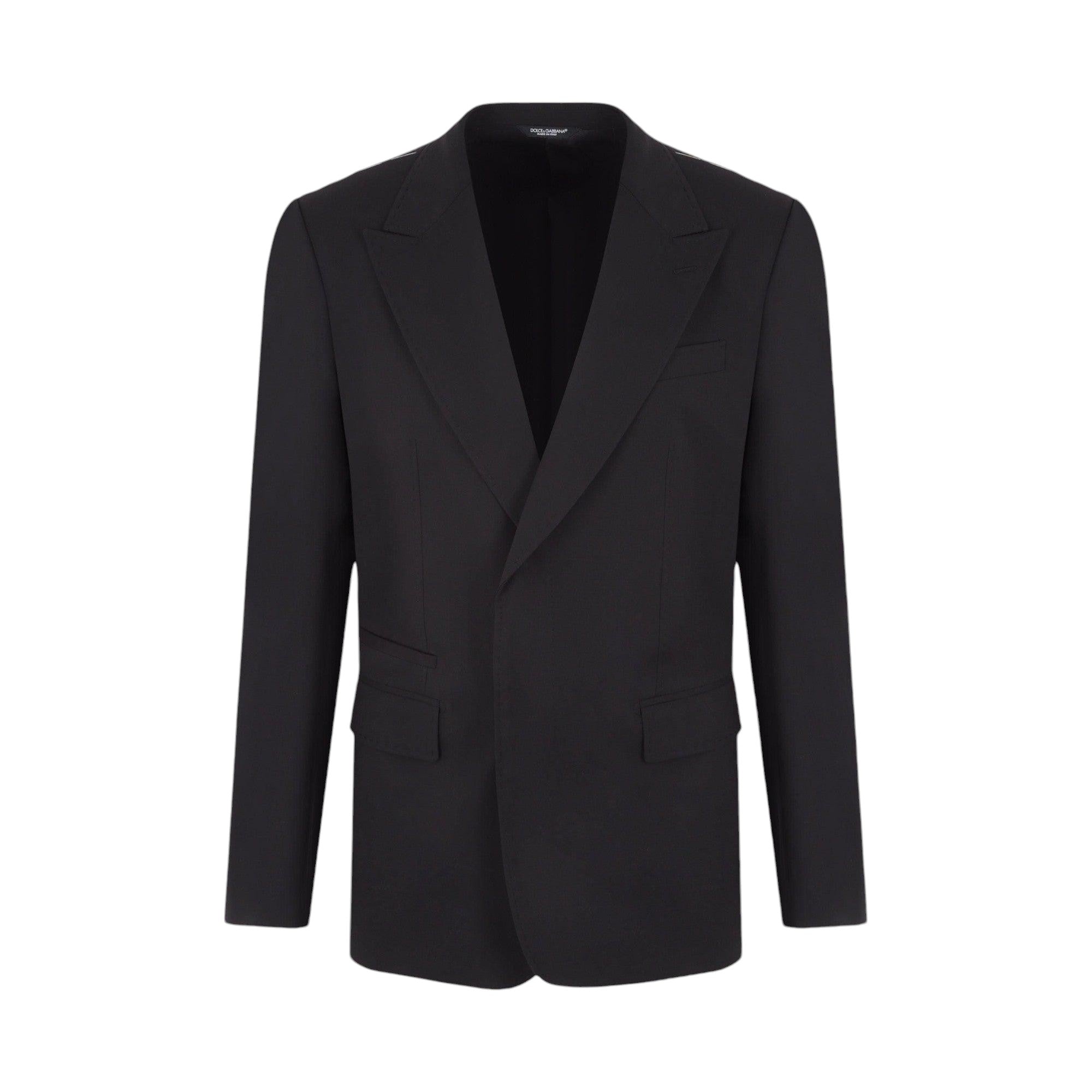 Stretch Wool Single-breasted Jacket-DOLCE & GABBANA-JOHN JULIA