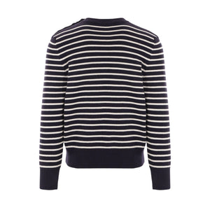 Striped Cotton and Wool Sweater-AMI PARIS-JOHN JULIA