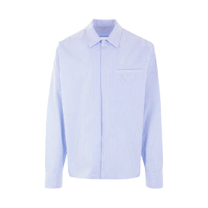 Striped Poplin Full-zip Shirt-PRADA-JOHN JULIA