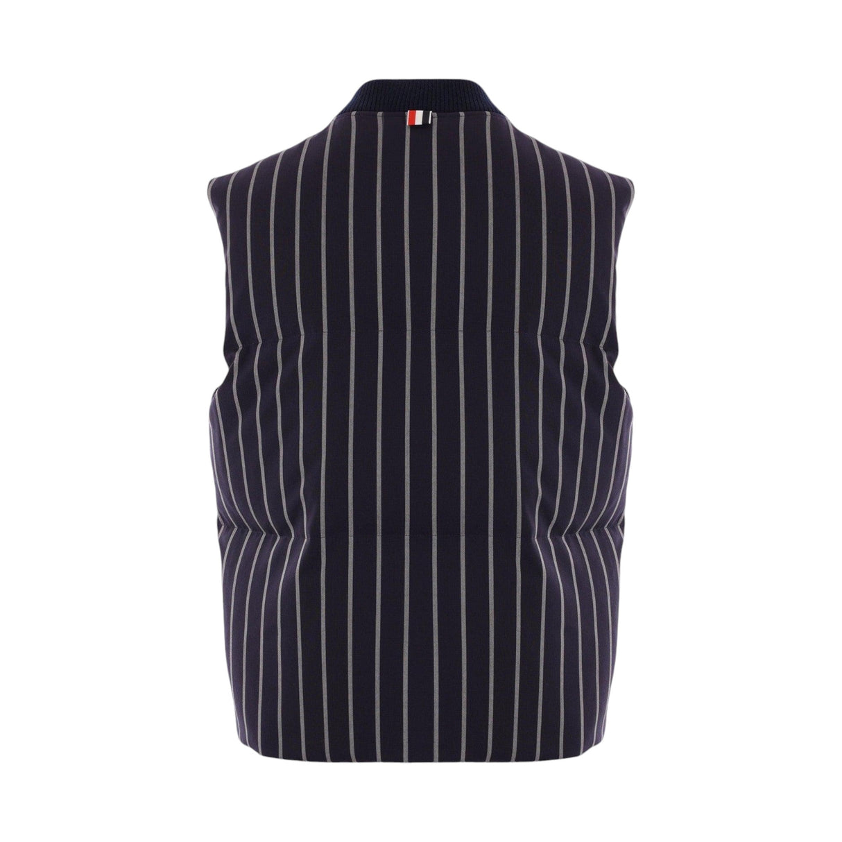 Striped Wool Down Vest-THOM BROWNE-JOHN JULIA