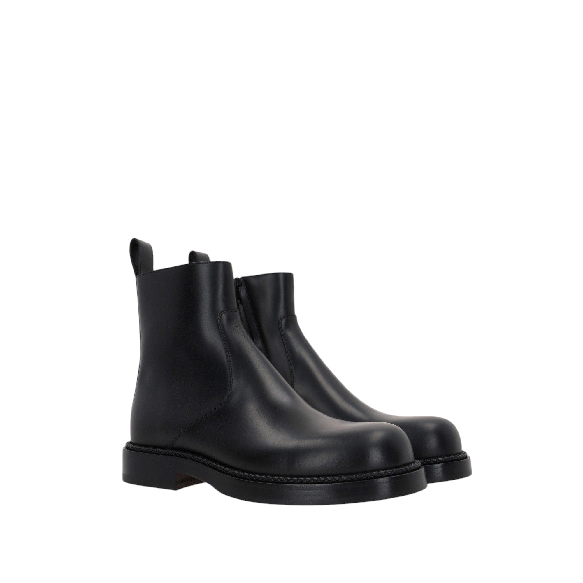 Strut Smooth Leather Ankle Boots-BOTTEGA VENETA-JOHN JULIA