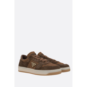 Suede Nylon Downtown Sneakers-PRADA-JOHN JULIA