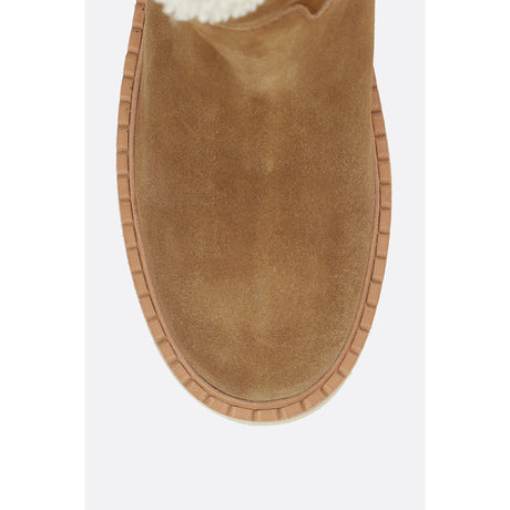 Suede Shearling Flatform Boots-PRADA-JOHN JULIA