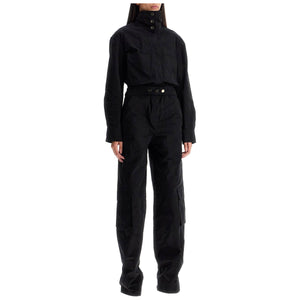 Suede-Like Cotton Aviator Jumpsuit