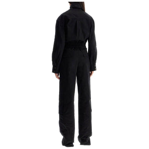 Suede-Like Cotton Aviator Jumpsuit