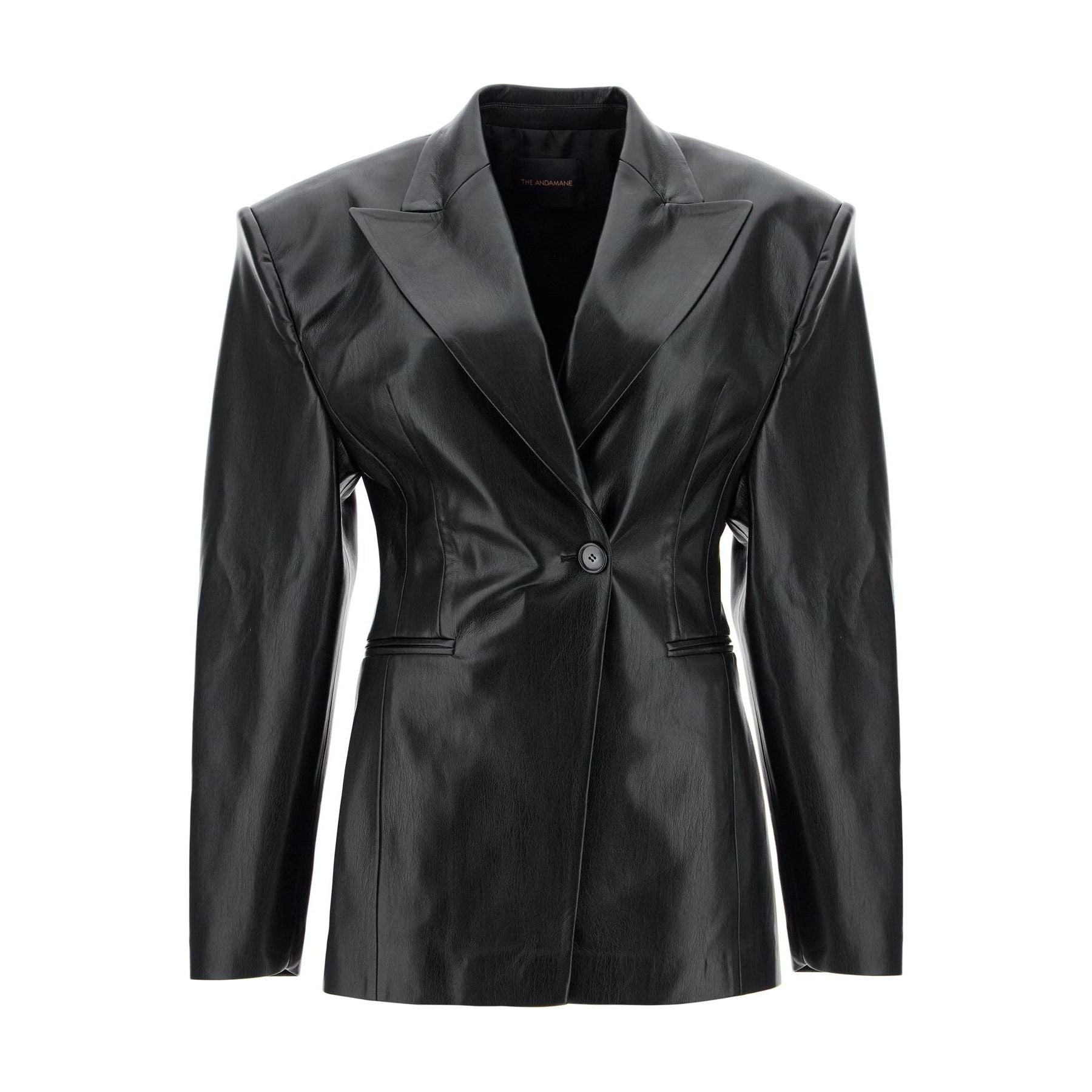 Octavia Vegan Leather Hourglass Blazer