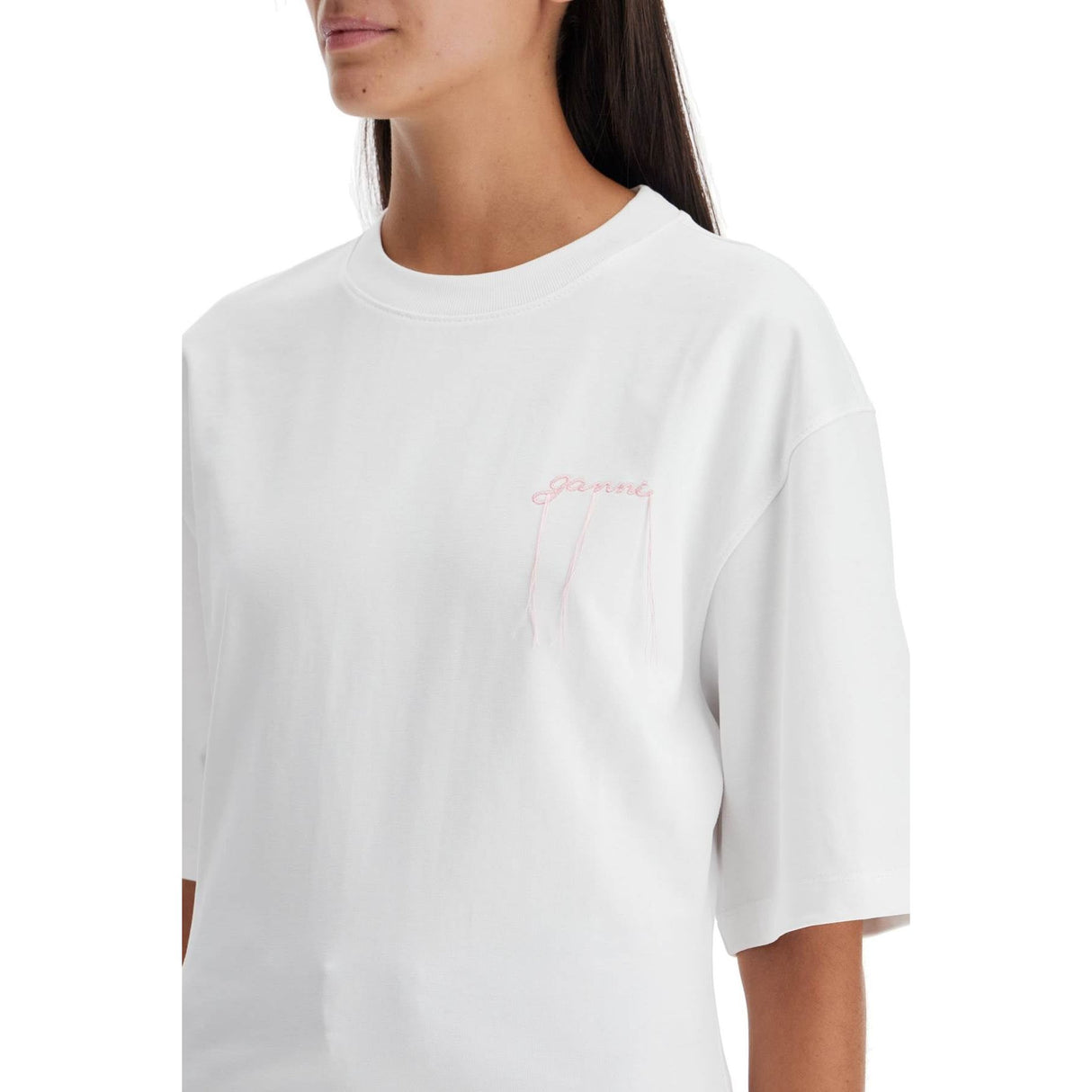 T-shirt With Frayed Embroidery