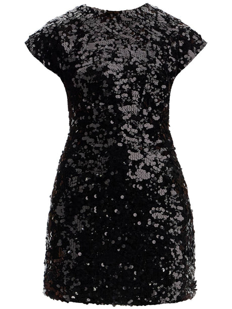 Velvet Sequin Mini Dress-Ganni-JOHN JULIA