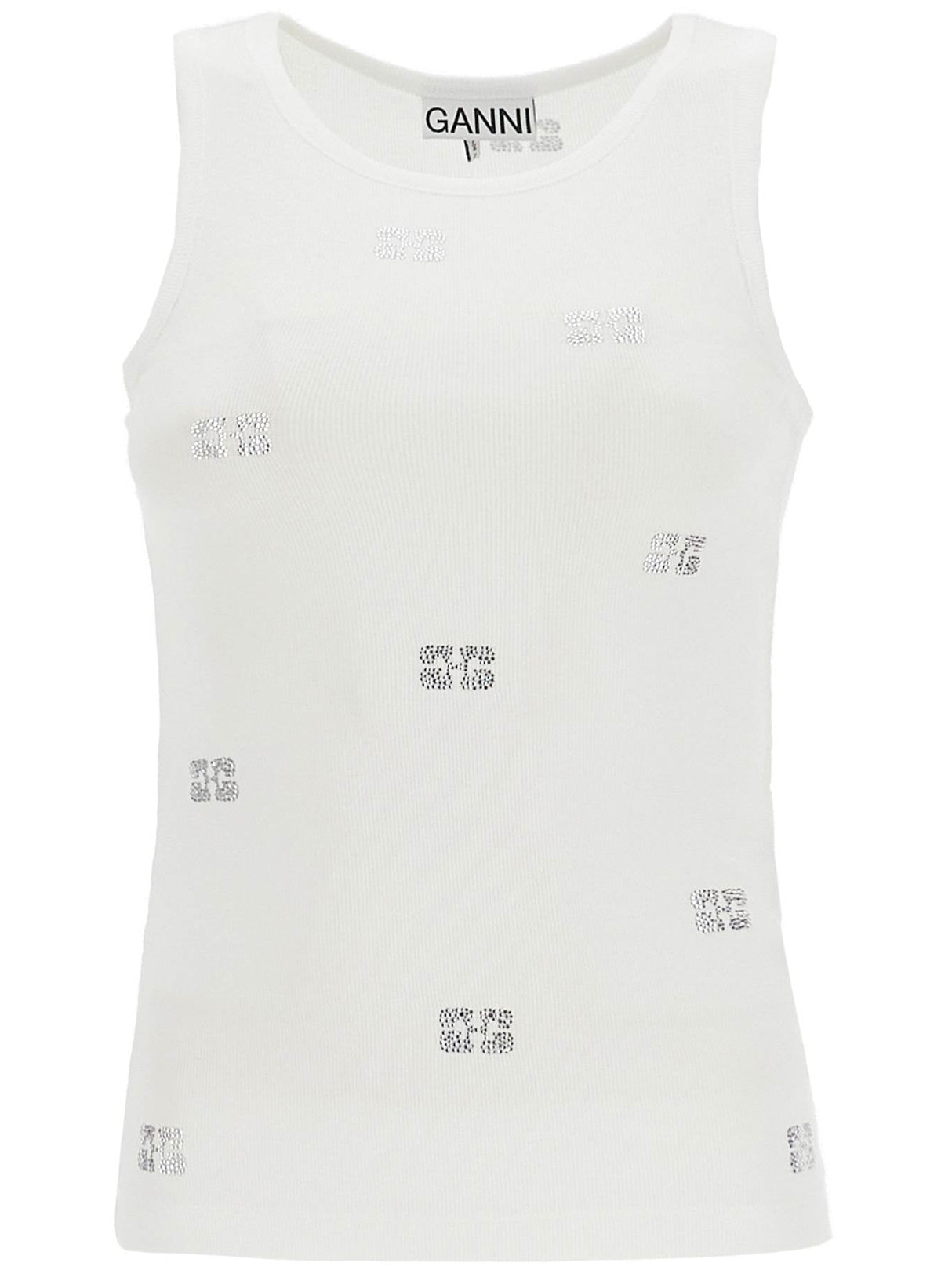 Rhinestone Tank Top-Ganni-JOHN JULIA