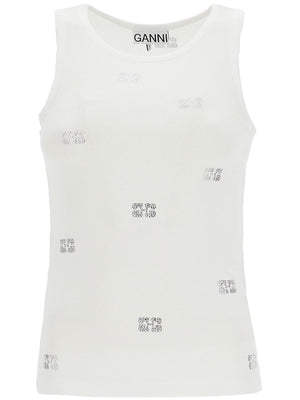 Rhinestone Tank Top-Ganni-JOHN JULIA