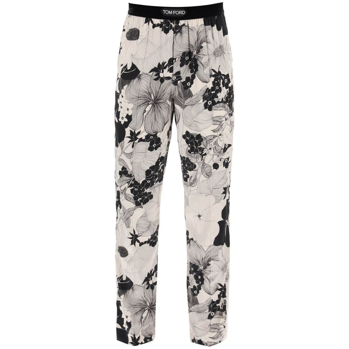 Pajama Pants In Floral Silk