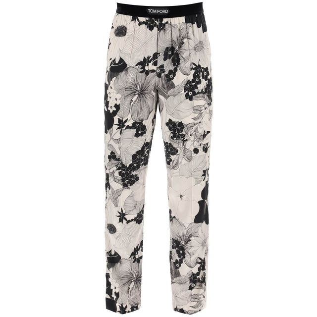 Pajama Pants In Floral Silk