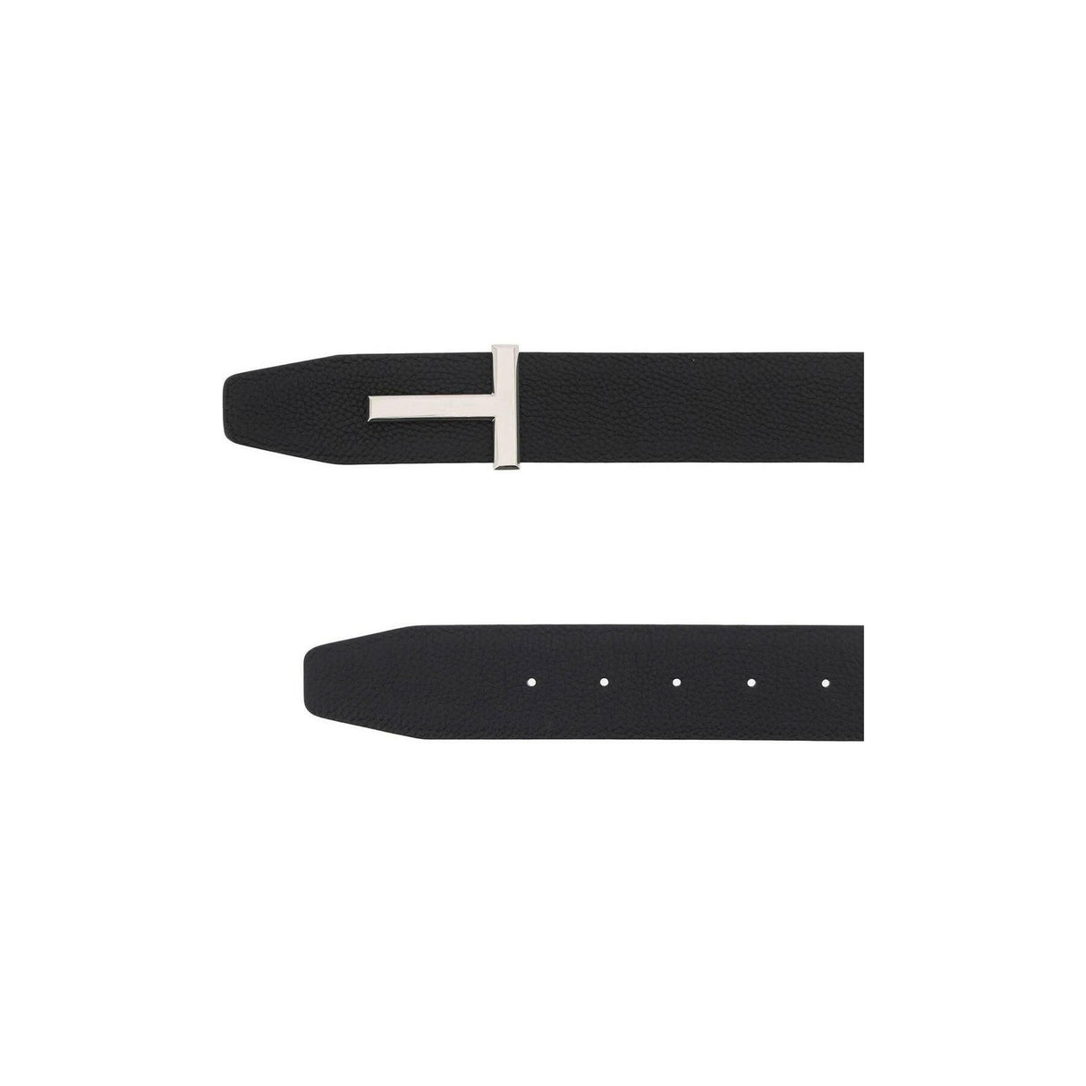 Reversible T Icon Grain Leather Belt.