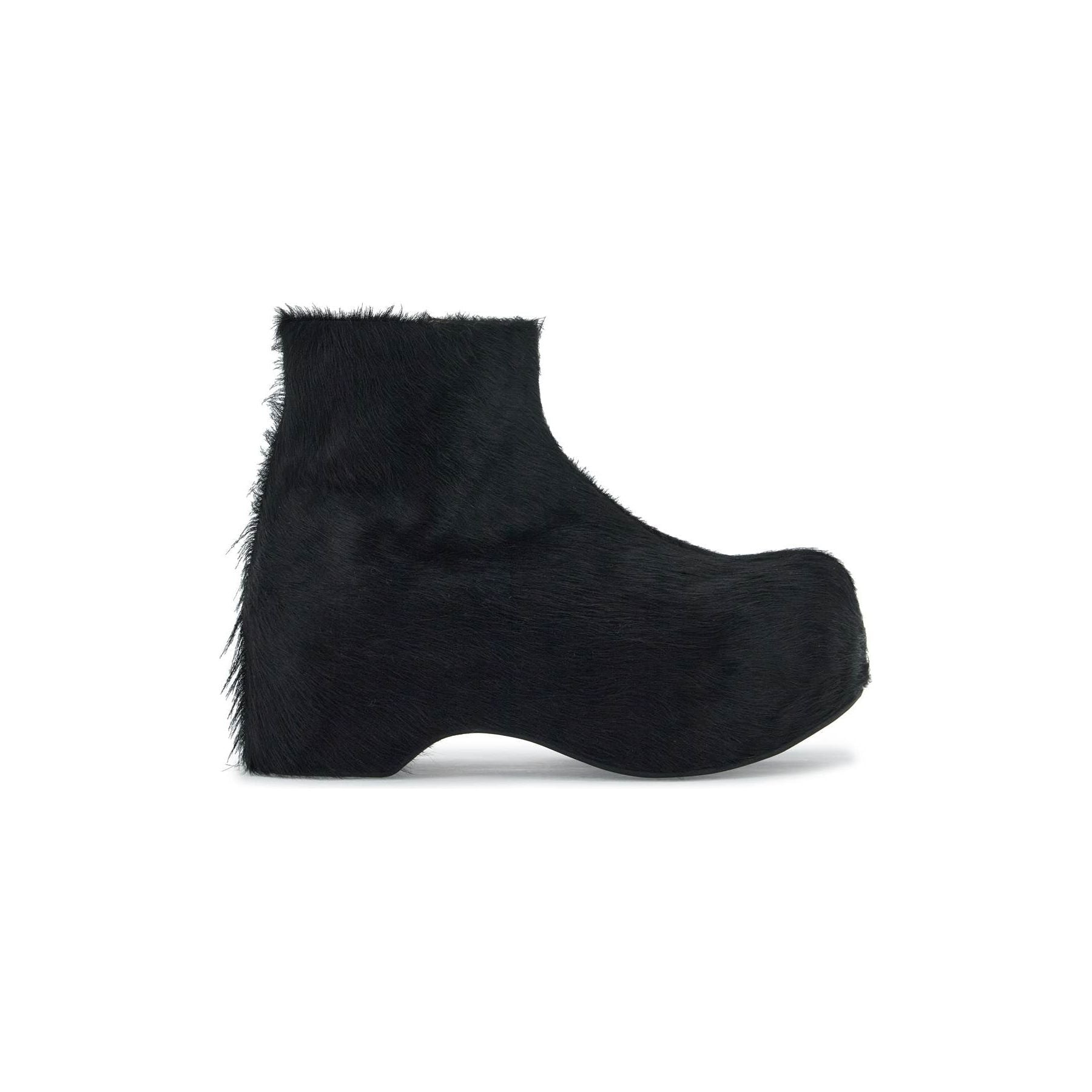 Long-Haired Chunky Ankle Boots