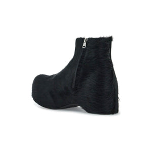 Long-Haired Chunky Ankle Boots