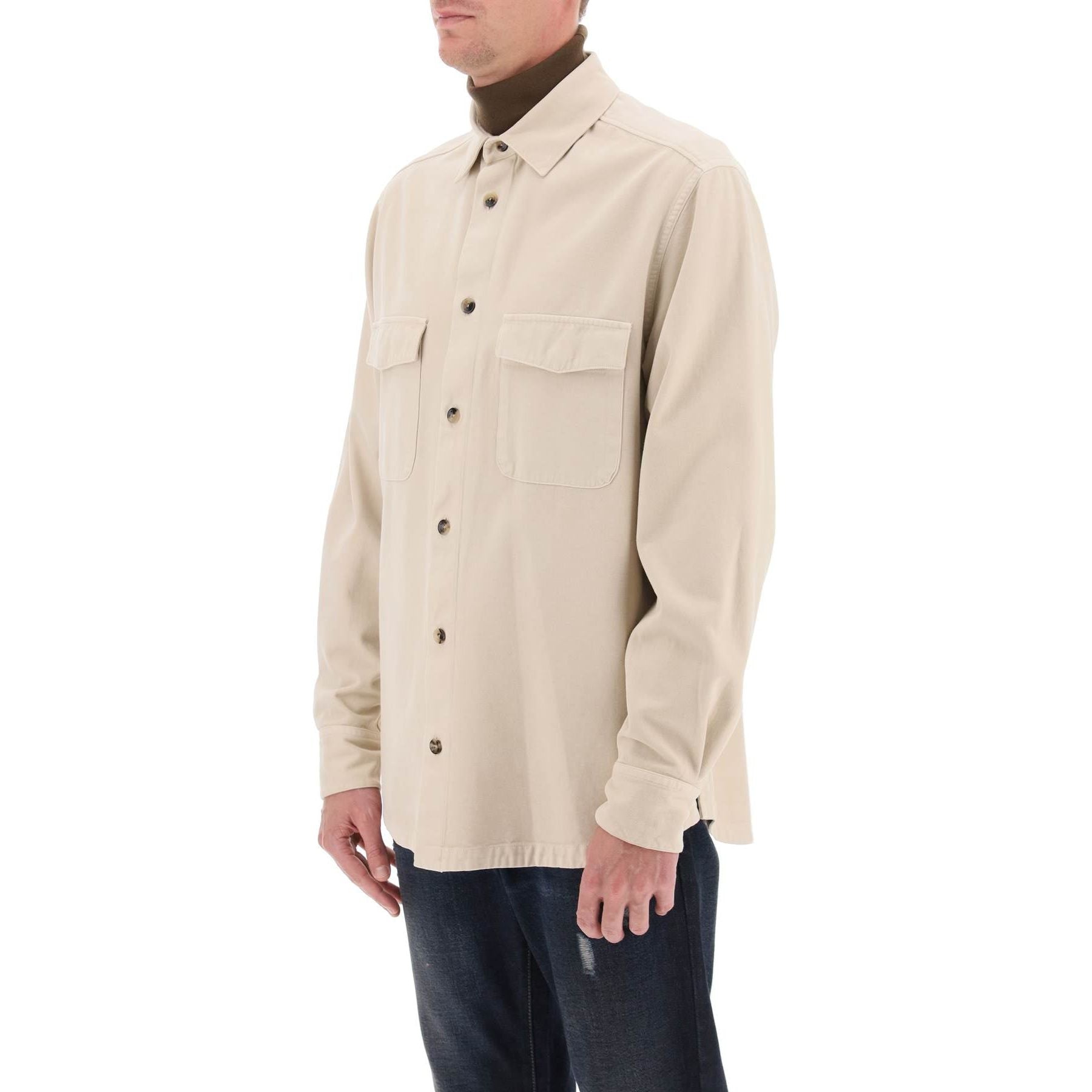 Cotton Cashmere Twill Shirt