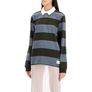 Long-sleeved Striped Polo Shirt For