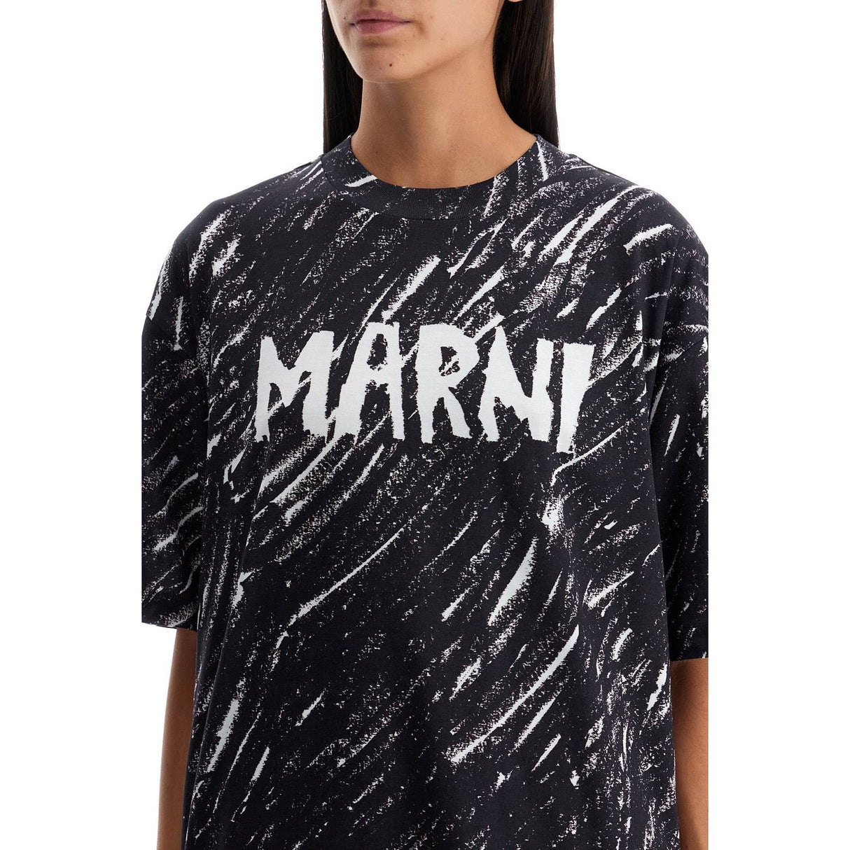 Abstract Pattern Logo T-shirt With