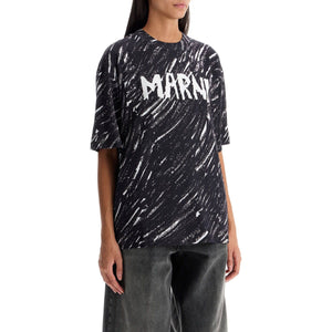 Abstract Pattern Logo T-shirt With