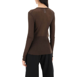 Seamless Ribbed Viscose Cardigan