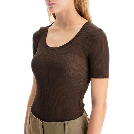 Short Sleeved Lightweight Knit Body.